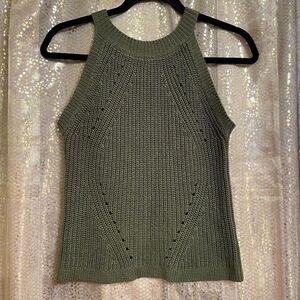 Wishlist olive green high neck knit wool blend top, size M‎